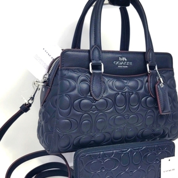 COACH NWT Purse Bag Satchel Crossby RARE Embossed Debossed LEATHER - Picture 2 of 14